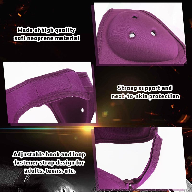 Jerify 2 Pcs Wrestling Headgear for Kids Youth Soft Grappling Headgear Wrestling Adjustable Ear Guard Protective(Dark Red) - Image 3